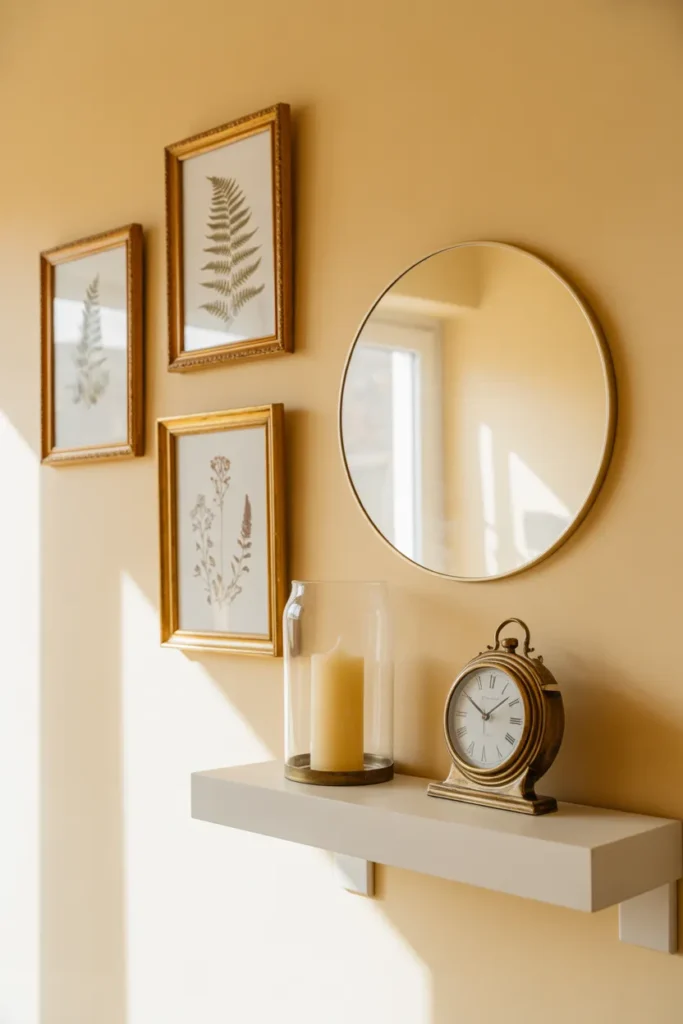  reading nook wall decor ideas with gallery wall botanical prints and decorative mirror