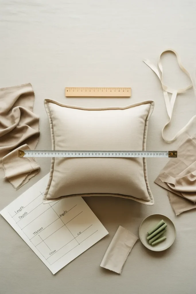 How to measure window seat cushion with tape measure and dimension diagram for custom order
