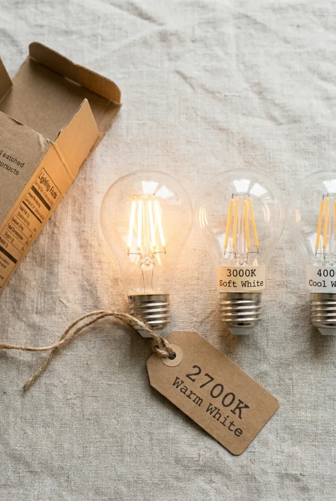 2700K, 3000K, and 4000K LED bulbs compared for reading nook wall sconce warmth.