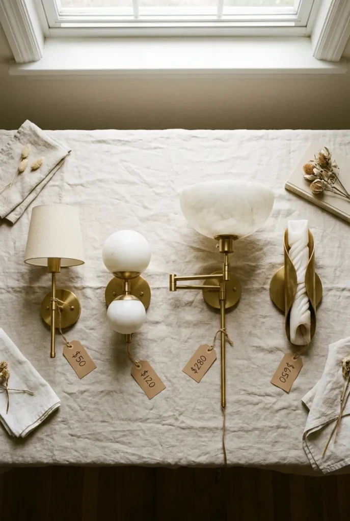 Four reading nook wall sconces compared by price tier from budget to designer.