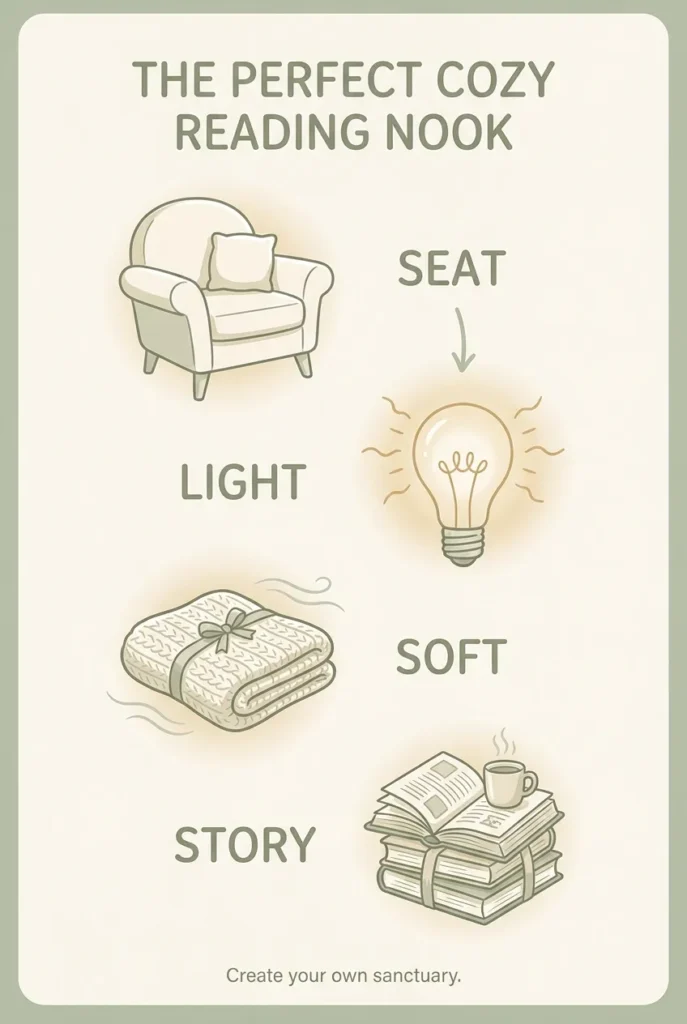 Seat Light Soft Story formula infographic for building a BookTok reading nook.