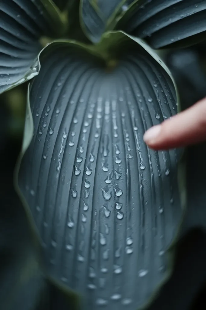 Rainwater beading like silver on a lady's mantle leaf after a shower.